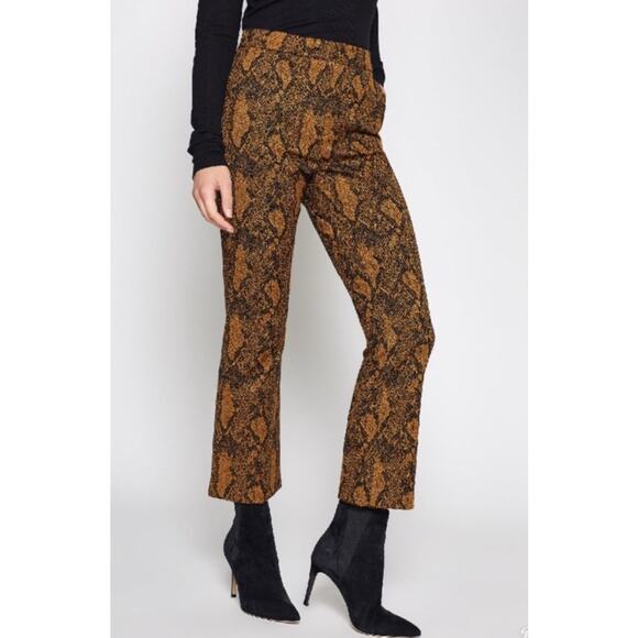 NWT Joie Marcena Snakeskin Pants Size 4 Python Cropped Biker High Rise Waist - Picture 1 of 12